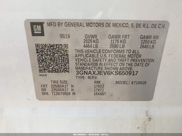 2019 CHEVROLET EQUINOX LT — I9