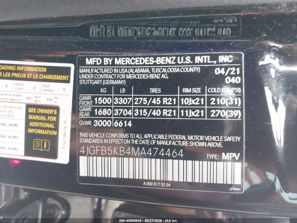 2021 MERCEDES-BENZ GLE 450 4MATIC — I9