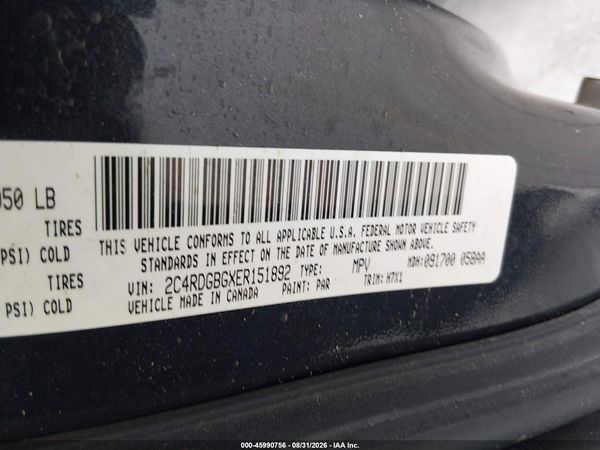 2014 DODGE GRAND CARAVAN SE — I9
