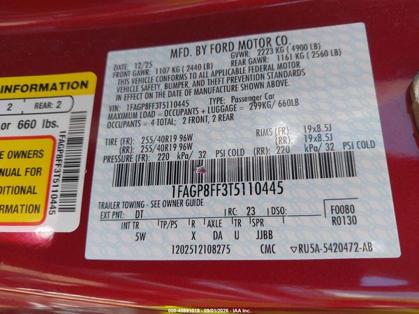 2026 FORD MUSTANG GT PREMIUM — I9