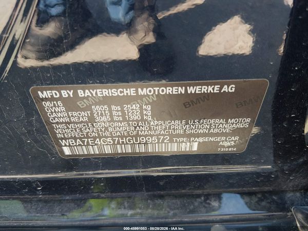 2017 BMW 740I XDRIVE — I9