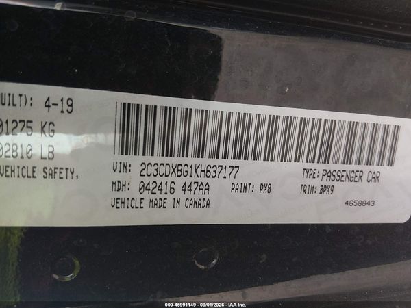 2019 DODGE CHARGER SXT RWD