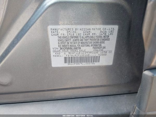 2020 NISSAN KICKS S XTRONIC CVT — I9