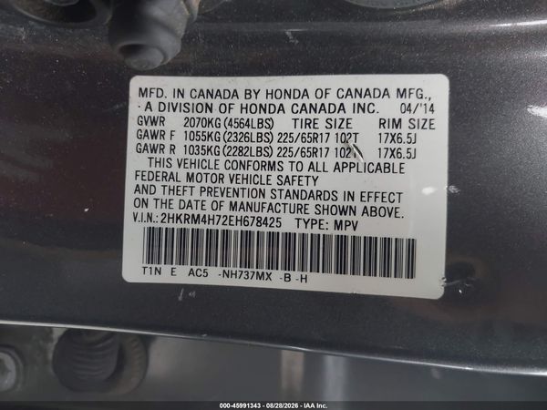 2014 HONDA CR-V EX-L — I9