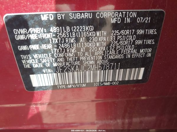 2021 SUBARU FORESTER PREMIUM — I9