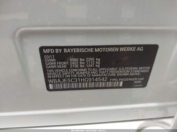 2017 BMW 540I — I9