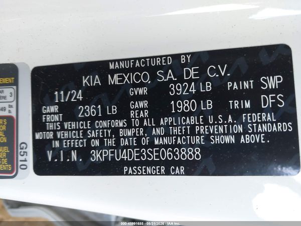 2025 KIA K4 EX — I9