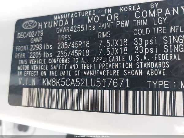 2020 HYUNDAI KONA ULTIMATE — I9