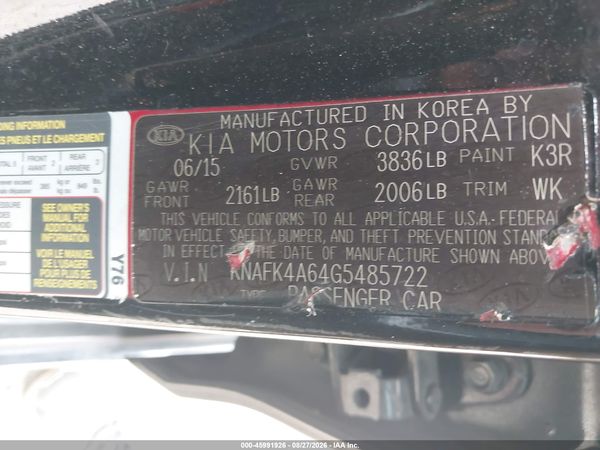 2016 KIA FORTE LX — I9