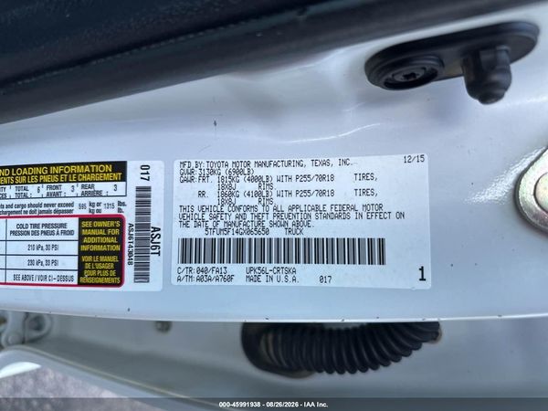 2016 TOYOTA TUNDRA SR 4.6L V8