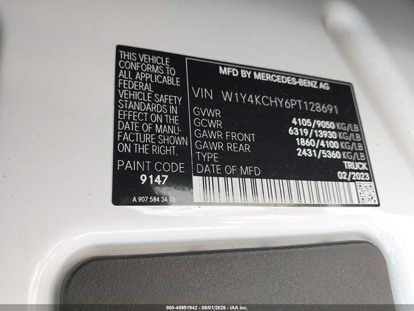 2023 MERCEDES-BENZ SPRINTER 2500 HIGH ROOF 4-CYL DIESEL — I9