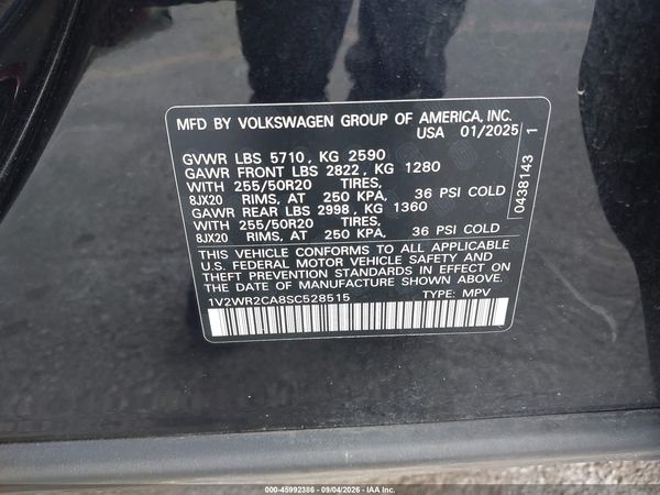 2025 VOLKSWAGEN ATLAS 2.0T SE W/TECHNOLOGY — I9
