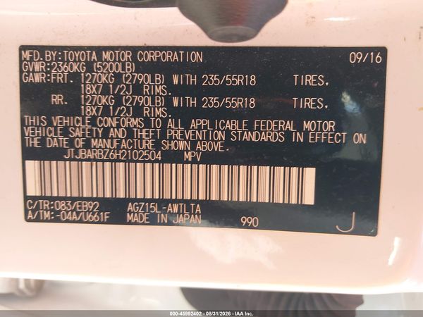 2017 LEXUS NX 200T F SPORT — I9