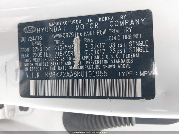2019 HYUNDAI KONA SEL — I9