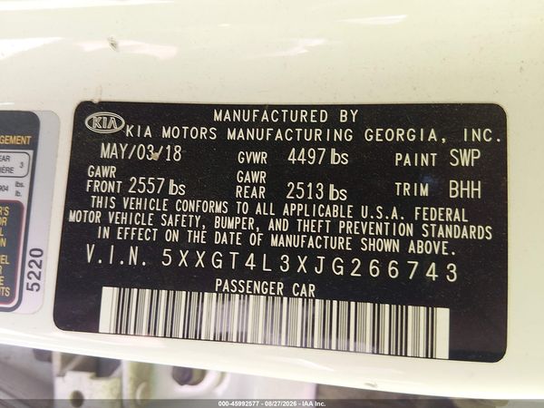 2018 KIA OPTIMA LX