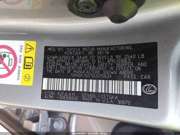2016 LEXUS ES 350 — I9