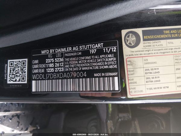 2013 MERCEDES-BENZ CLS 550 CLS550