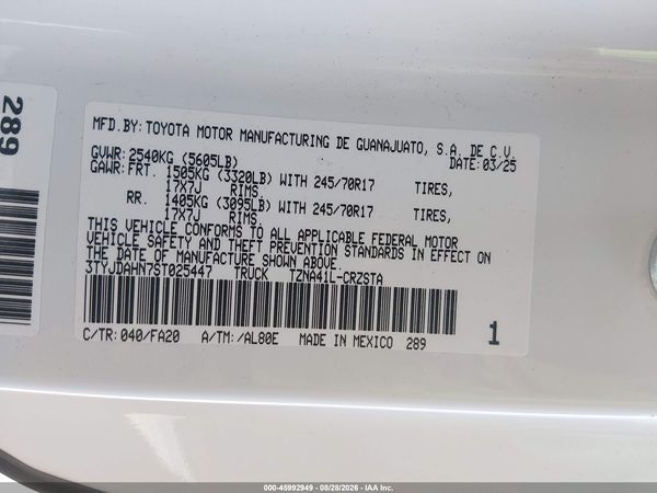 2025 TOYOTA TACOMA SR
