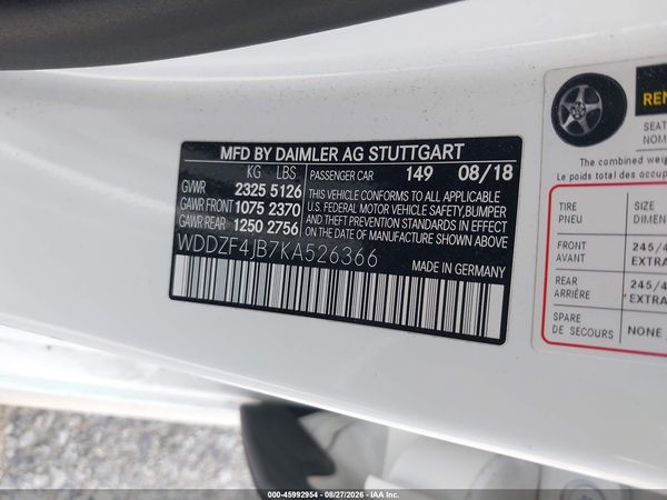 2019 MERCEDES-BENZ E 300 E300 — I9