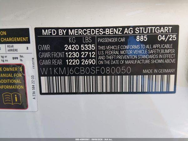 2025 MERCEDES-BENZ AMG CLE 53 — I9