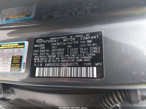 2025 HYUNDAI PALISADE SEL PREMIUM — I9