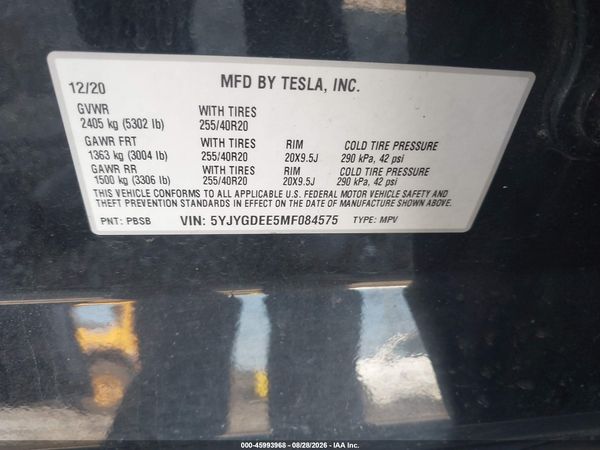 2021 TESLA MODEL Y — I9