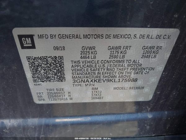 2019 CHEVROLET EQUINOX LT — I9