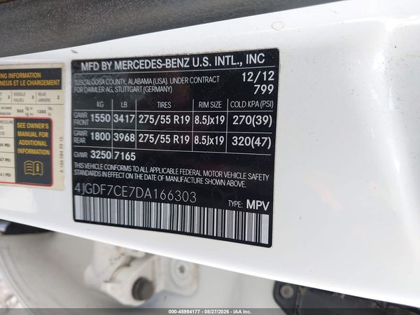 2013 MERCEDES-BENZ GL 450 4MATIC