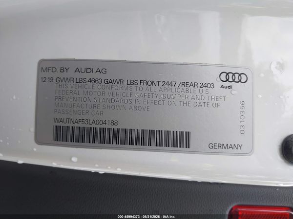 2020 AUDI A5 — I9