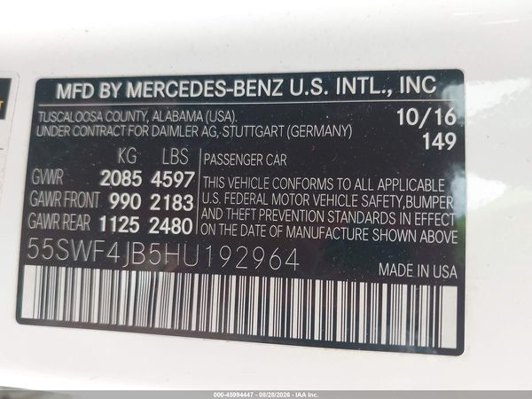 2017 MERCEDES-BENZ C 300 C300