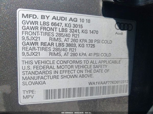 2019 AUDI Q7 55 PREMIUM — I9