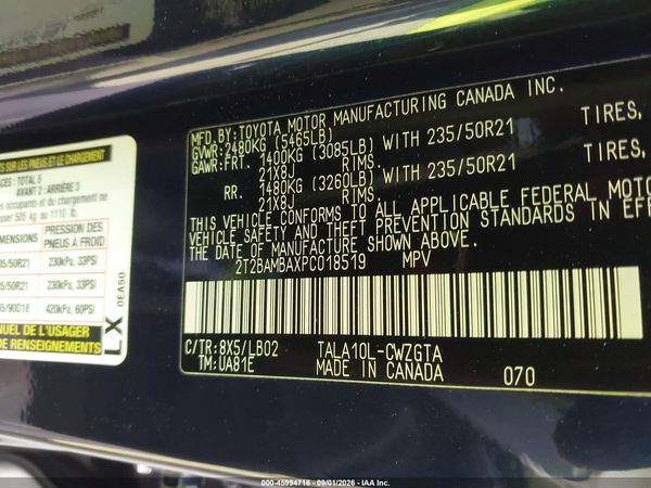 2023 LEXUS RX 350 PREMIUM PLUS — I9