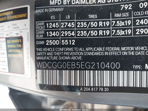 2014 MERCEDES-BENZ GLK 250 BLUETEC — I9