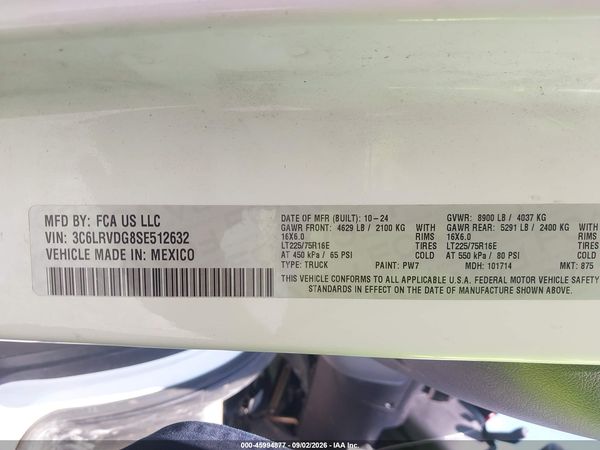 2025 RAM PROMASTER 2500