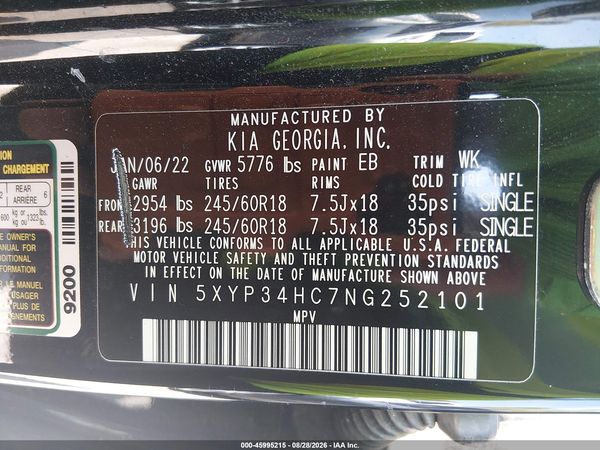 2022 KIA TELLURIDE EX