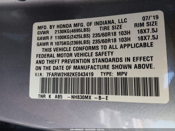 2019 HONDA CR-V EX-L