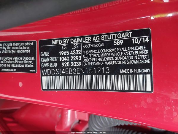 2014 MERCEDES-BENZ CLA 250 CLA250