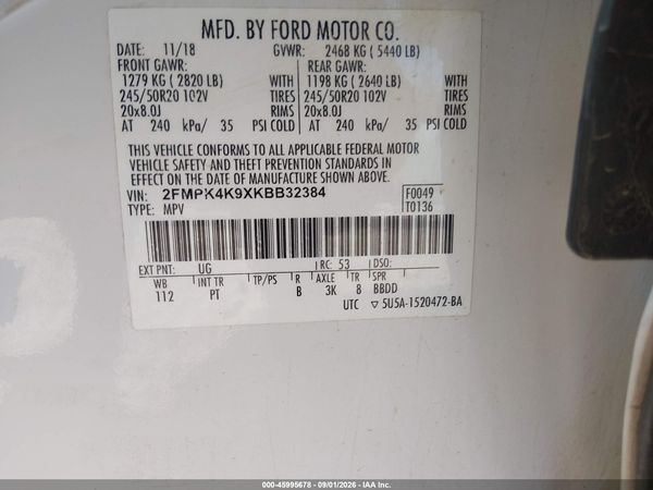 2019 FORD EDGE TITANIUM — I9