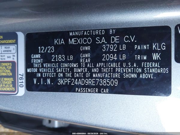 2024 KIA FORTE LXS — I9