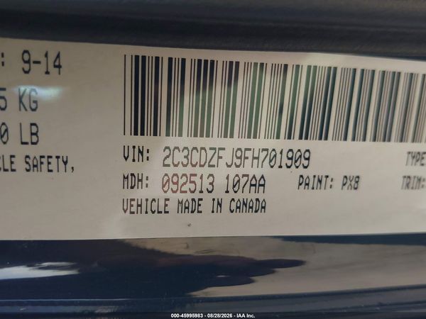 2015 DODGE CHALLENGER R/T SCAT PACK — I9