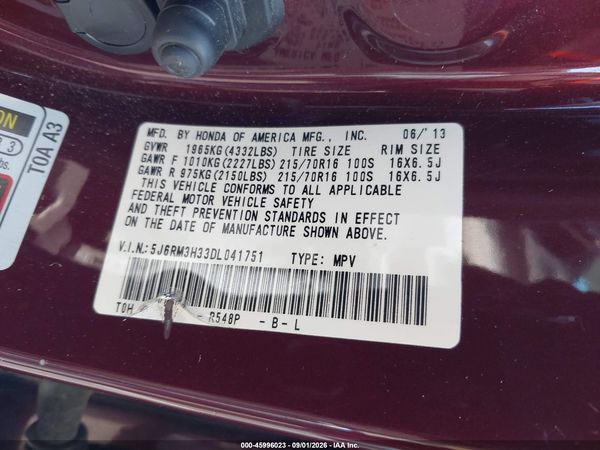 2013 HONDA CR-V LX — I9