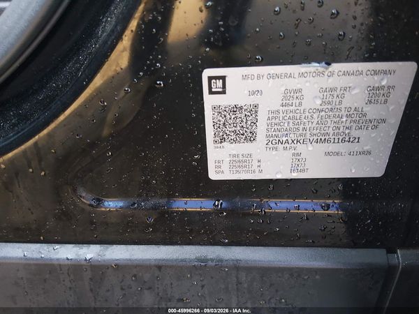 2021 CHEVROLET EQUINOX FWD LT — I9