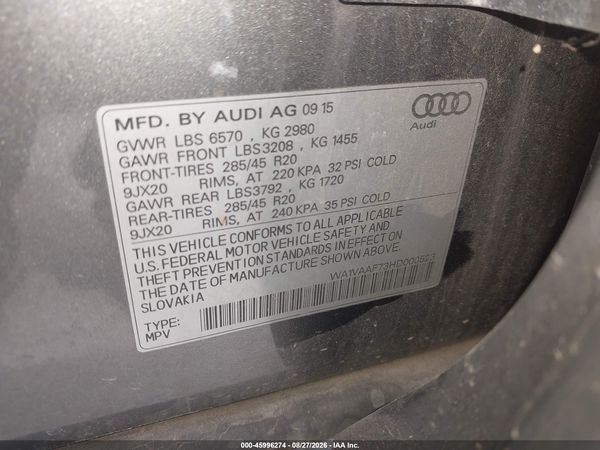 2017 AUDI Q7 3.0T PREMIUM