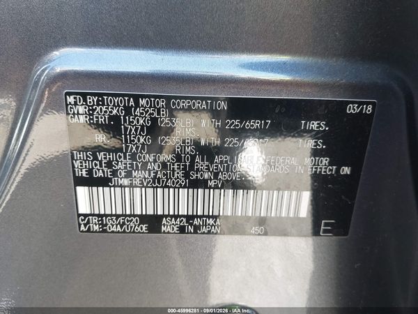2018 TOYOTA RAV4 XLE