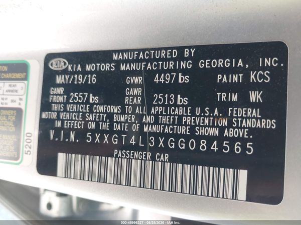 2016 KIA OPTIMA LX — I9
