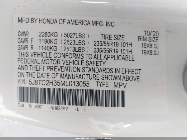 2021 ACURA RDX STANDARD