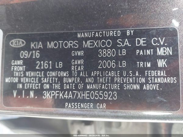 2017 KIA FORTE LX