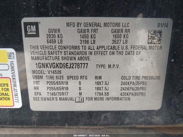 2014 CHEVROLET TRAVERSE 1LT — I9