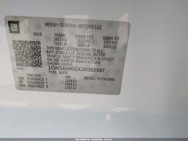 2018 CHEVROLET SUBURBAN LT — I9