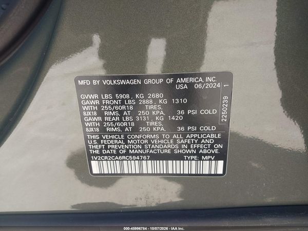 2024 VOLKSWAGEN ATLAS — I9